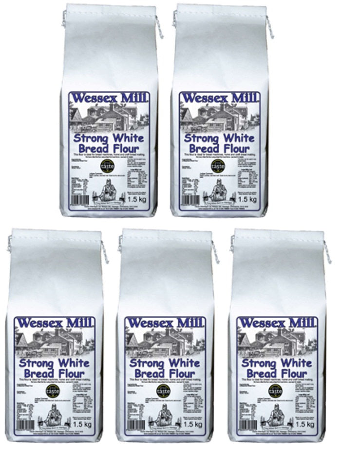 5 x Wessex Mill Strong White Bread Flour - 1.5kg