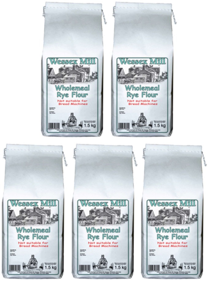5 x Wessex Mill Wholemeal Rye Flour - 1.5kg