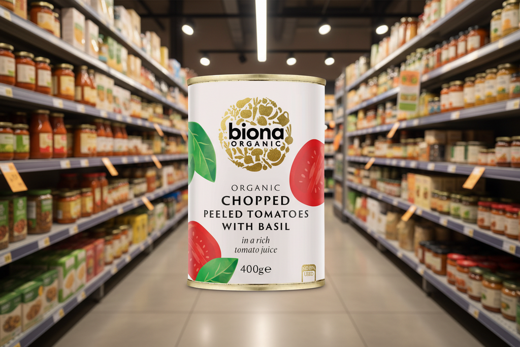 Biona Organic Chopped Tomatoes with Basil - 400g