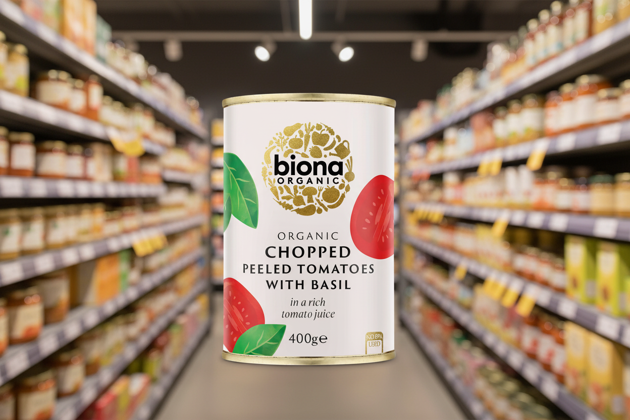 Biona Organic Chopped Tomatoes with Basil - 400g