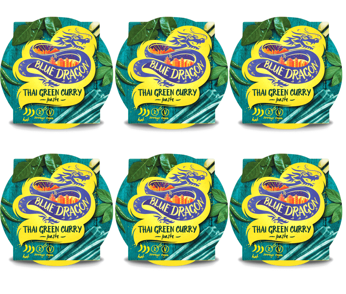 6 x Blue Dragon Thai Green Curry Paste - 170g