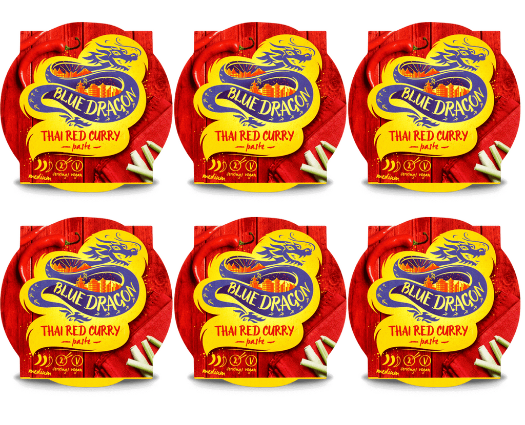 6 x Blue Dragon Thai Red Curry Paste - 170g