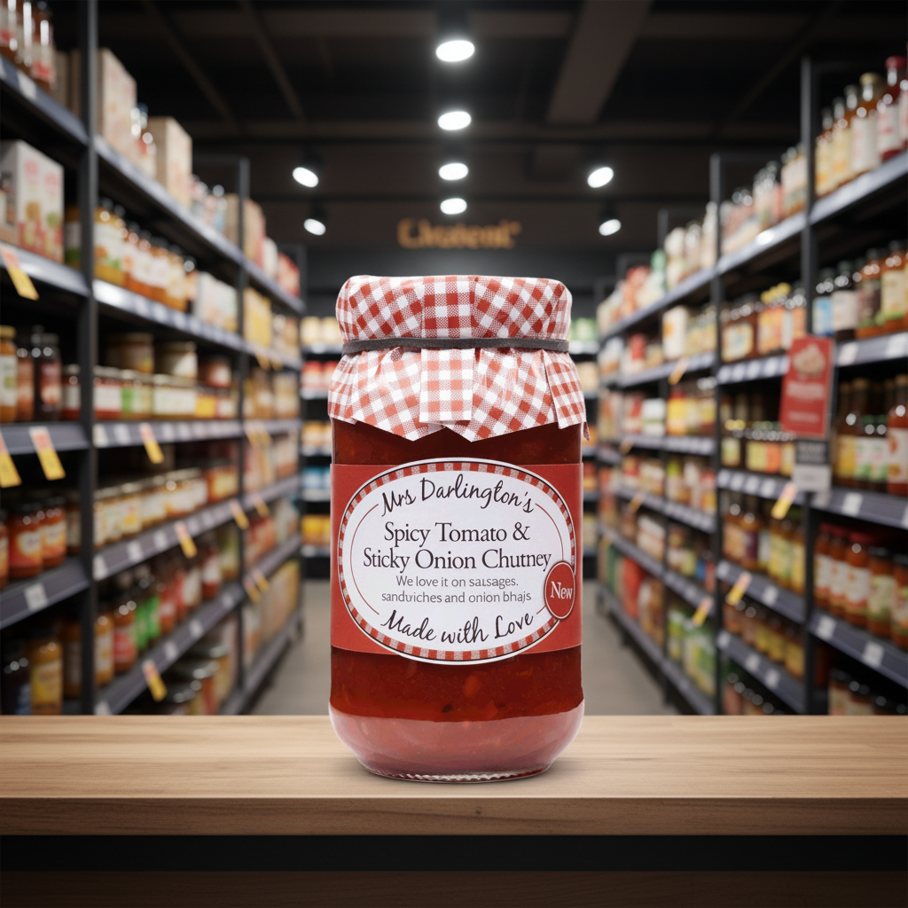 6 x Mrs Darlington's Spicy Tom & Sticky Onion Chutney - 312g