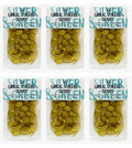 6 x Silver & Green Garlic Stuffed Olives - 220g