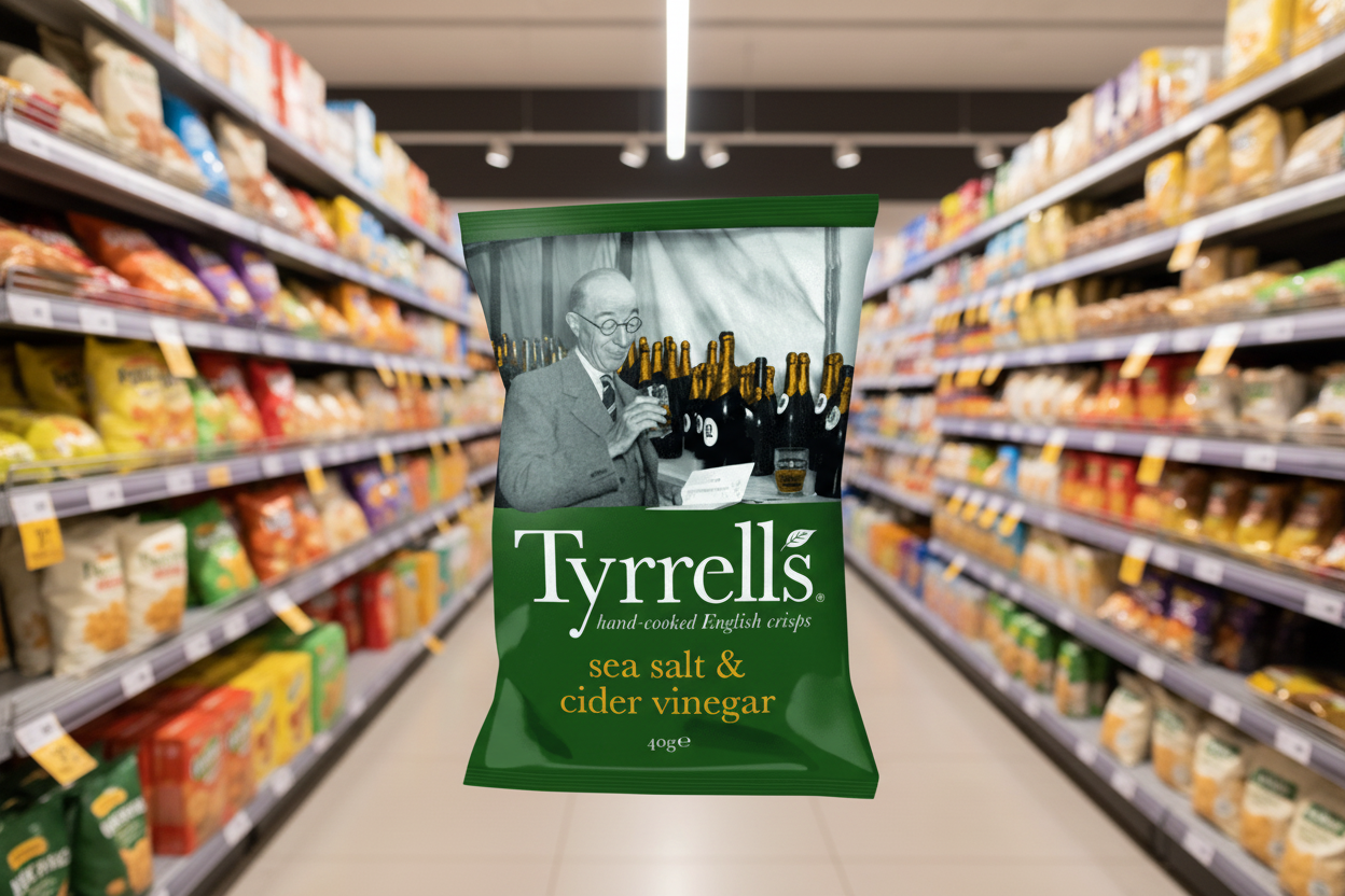 24 x Tyrrells Sea Salt & Cider Vinegar potato crisps - 40g