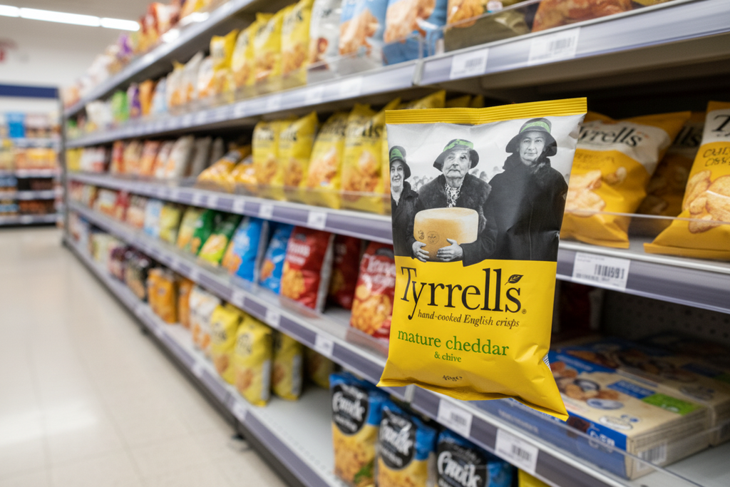 24 x Tyrrells Cheddar Cheese & Chive Potato Crisps - 40g