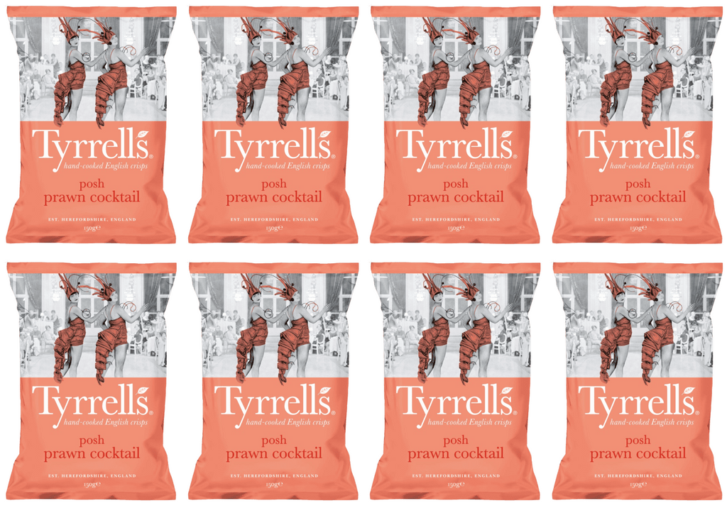 8 x Tyrrells Prawn Cocktail Potato Crisps - 150g