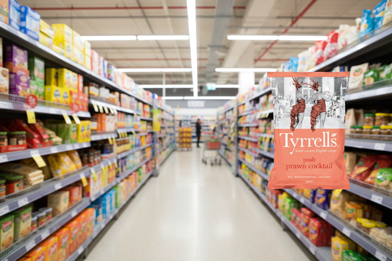 8 x Tyrrells Prawn Cocktail Potato Crisps - 150g