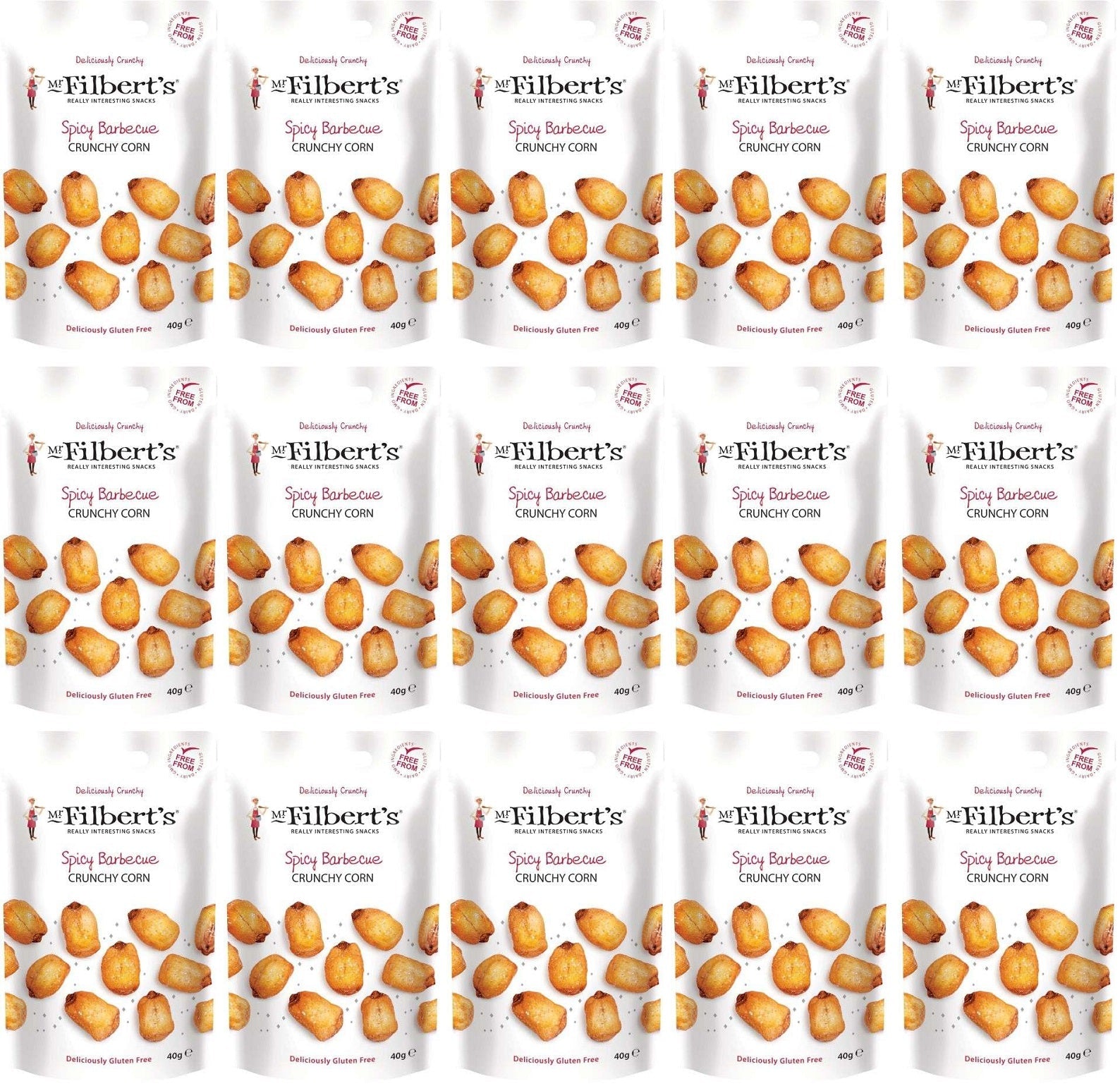 15 x Mr Filberts Crunchy Corn BBQ - 40g