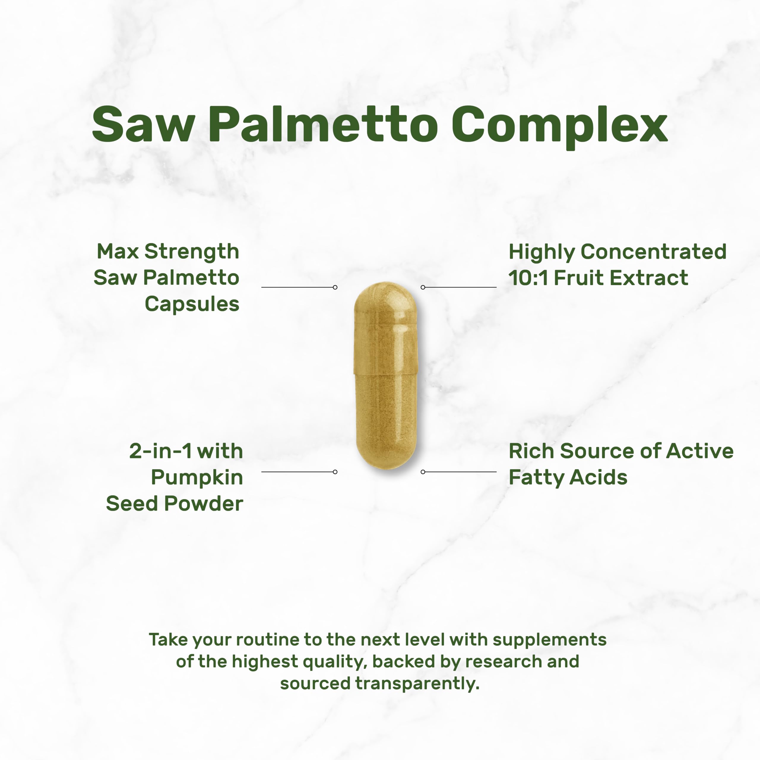 Saw Palmetto + Pumpkin Seed – 300 Capsules | Prostate Health & Hair Support