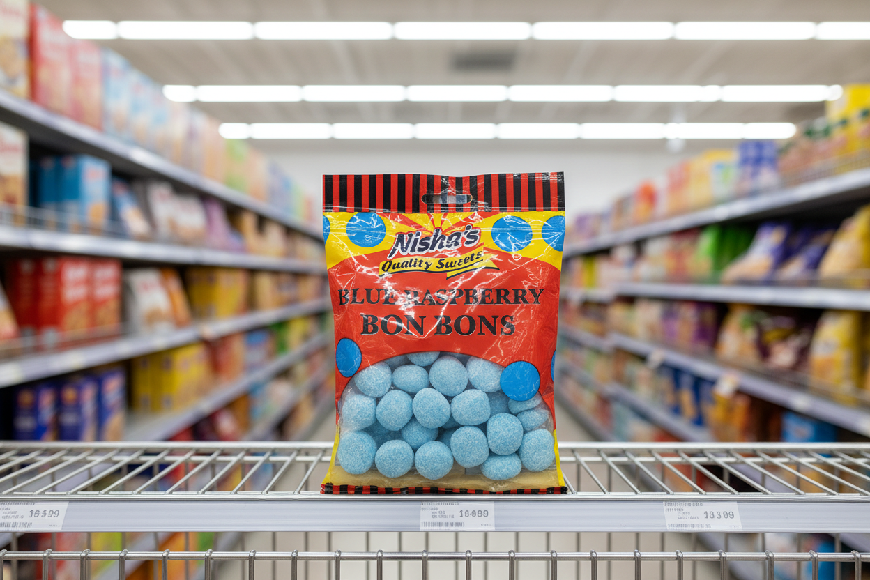 12 x Nisha Blue Raspberry Bon Bons - 120g