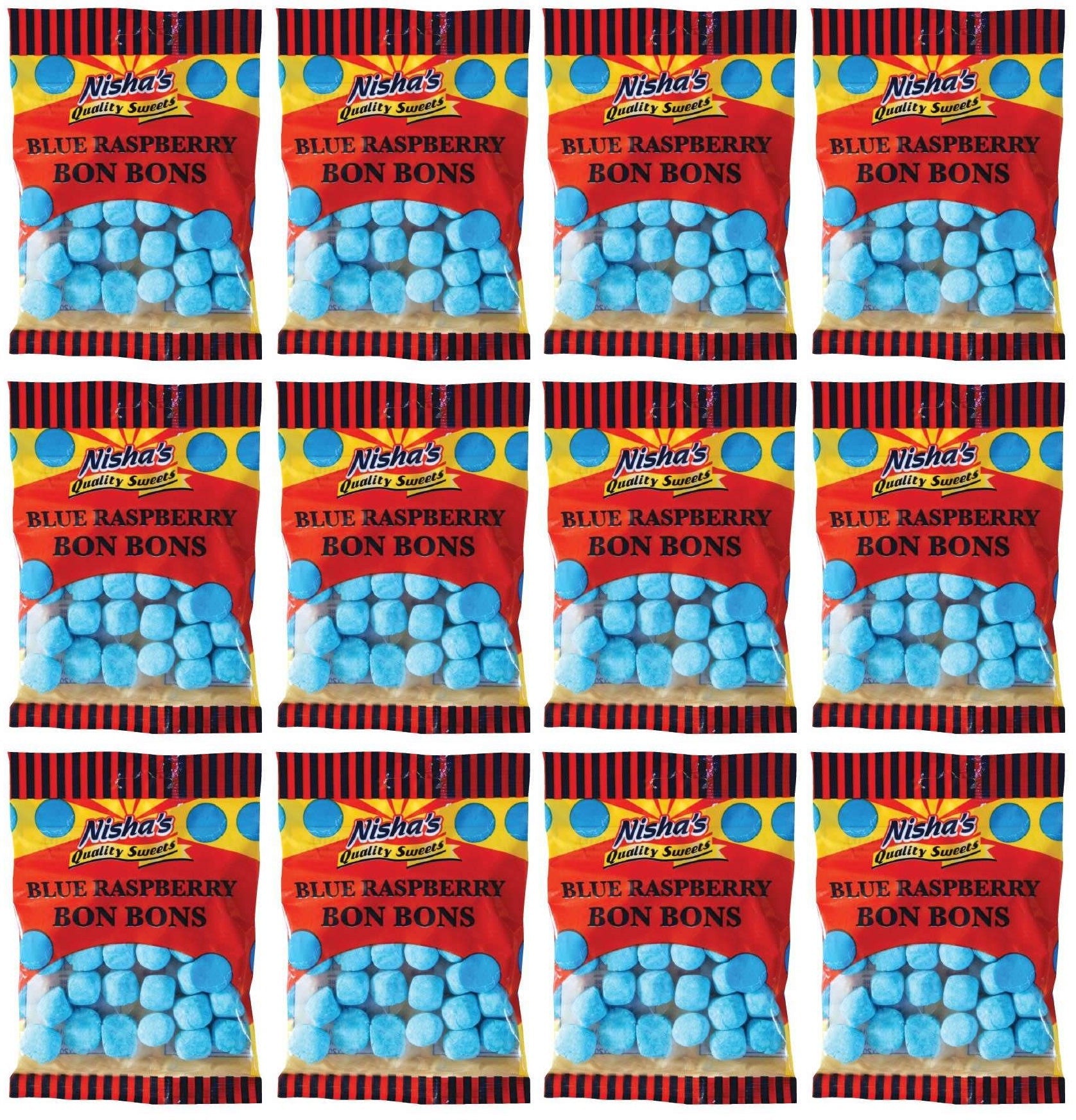 12 x Nisha Blue Raspberry Bon Bons - 120g