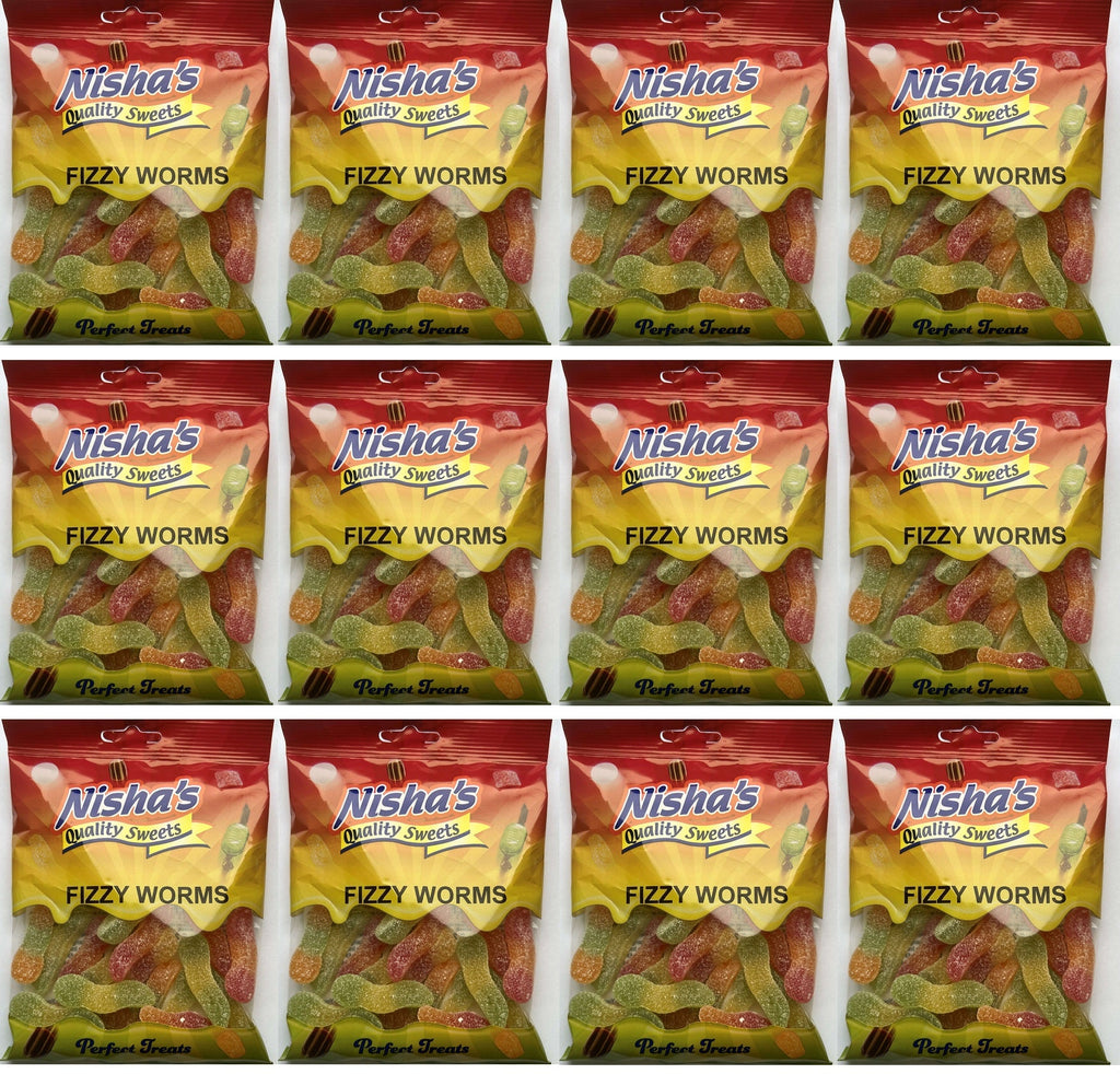 12 x Nisha Fizzy Worms - 115g