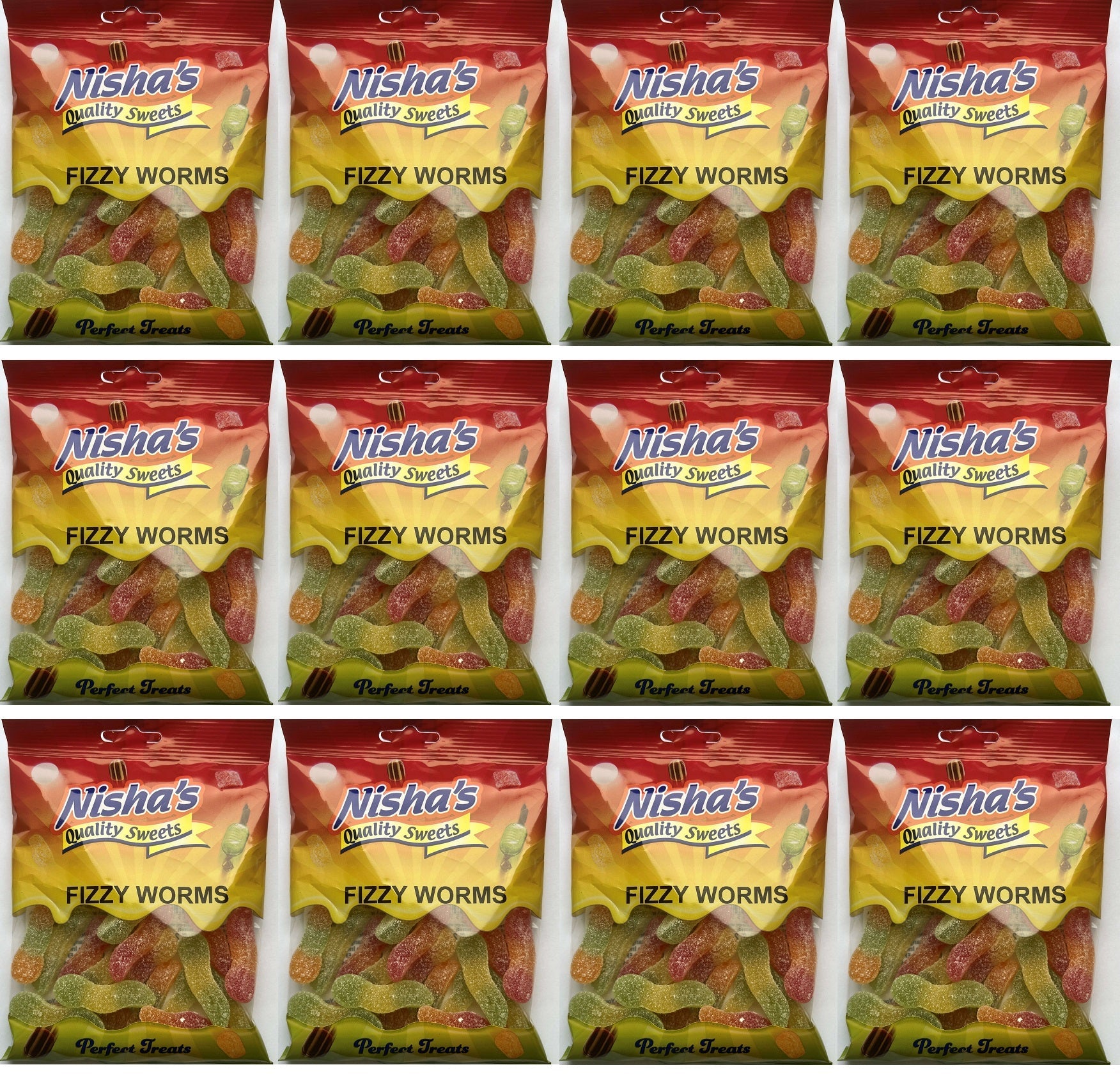12 x Nisha Fizzy Worms - 115g