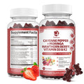 16 in 1 Cayenne Pepper Gummies - Sugar-Free 60 CT | Capsaicin Complex with Moringa, Hawthorn, Beet Root, Wormwood & Citrus Bergamot