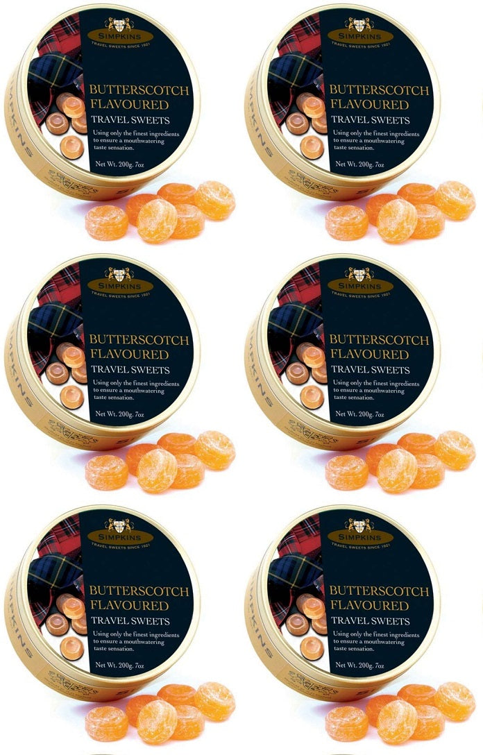 6 x Simpkins Butterscotch Drops - 200g