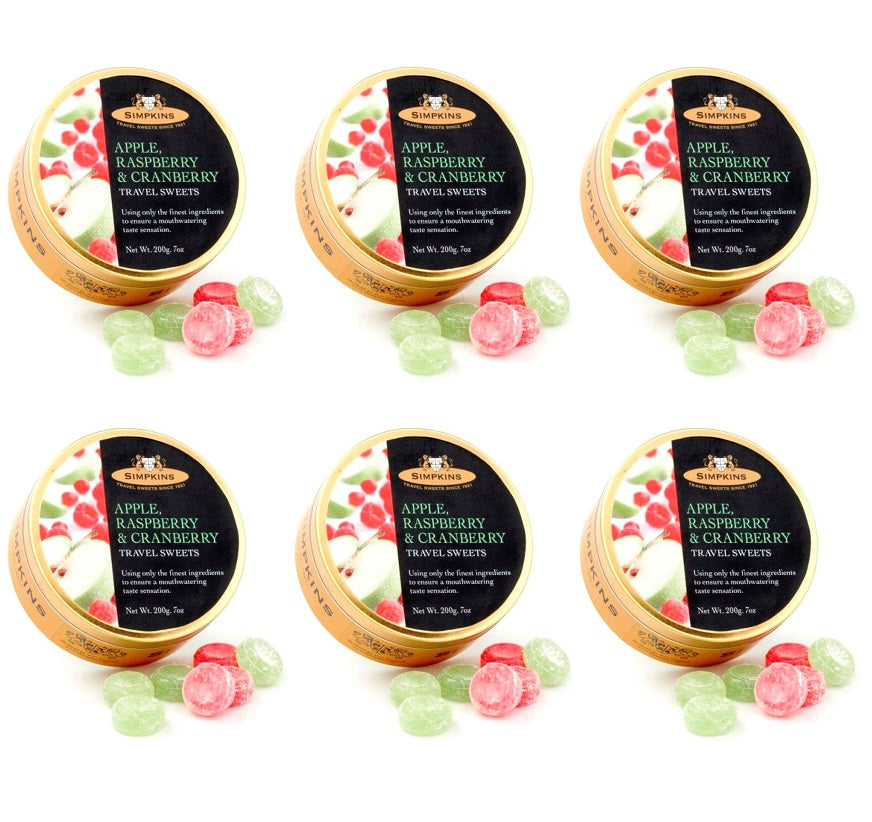 6 x Simpkins Apple Raspberry & Cranberry Drops - 200g