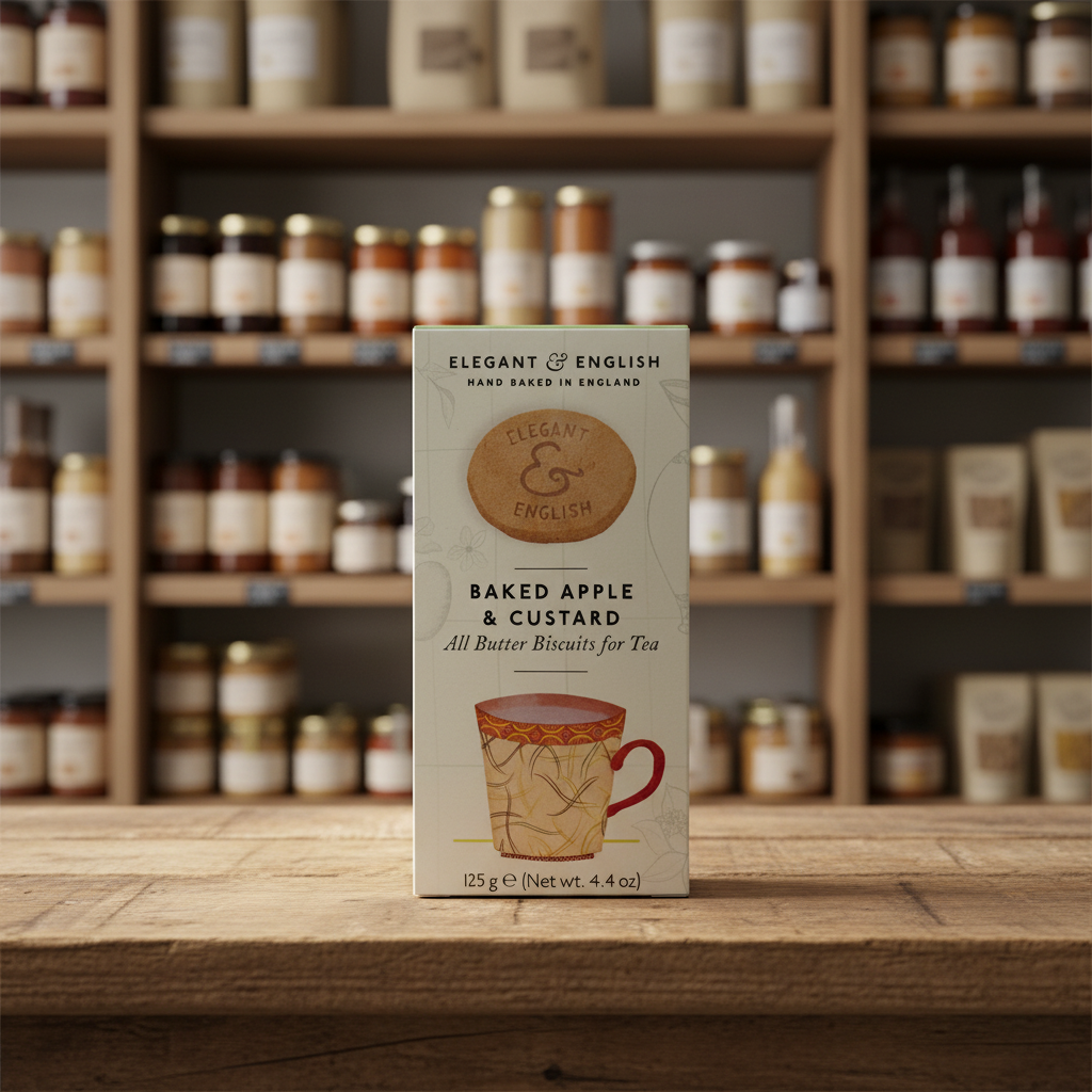 Elegant & English Baked Apple & Custard Biscuits - 140g