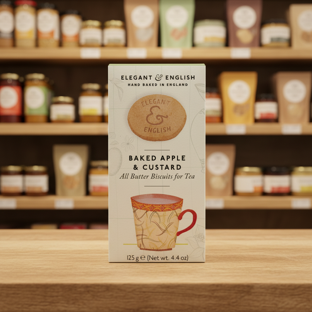 Elegant & English Baked Apple & Custard Biscuits - 140g