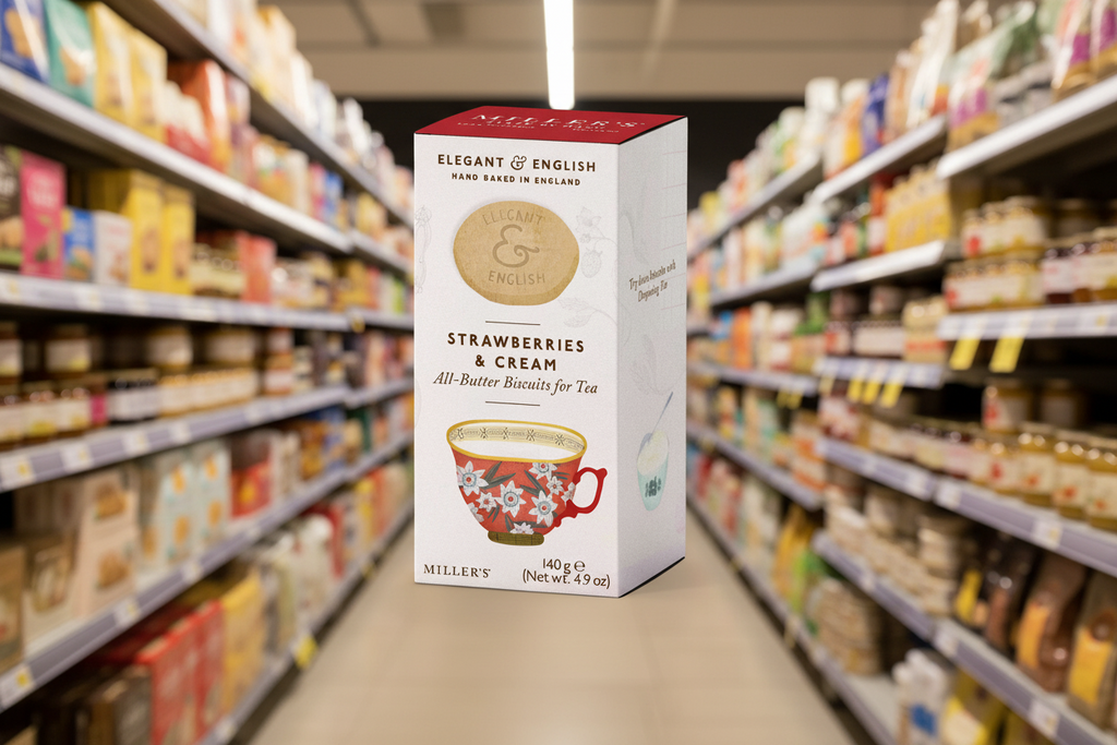 Elegant & English Strawberries & Cream Biscuits - 140g