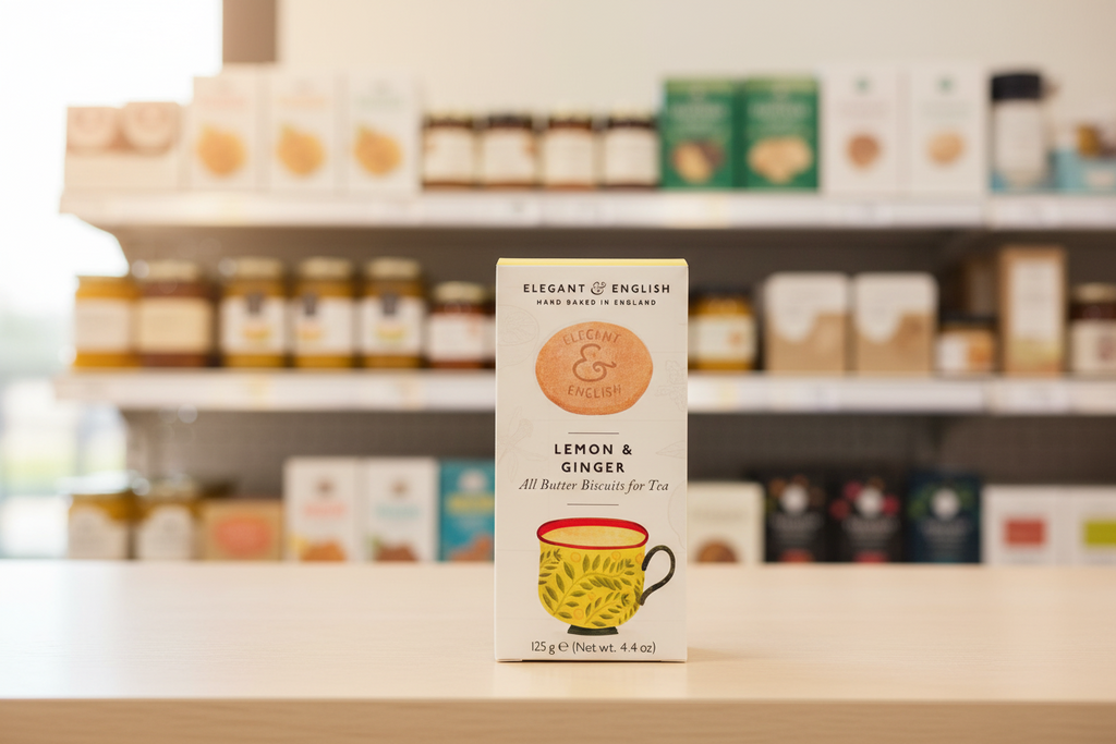 Elegant & English Lemon & Ginger Biscuits - 140g
