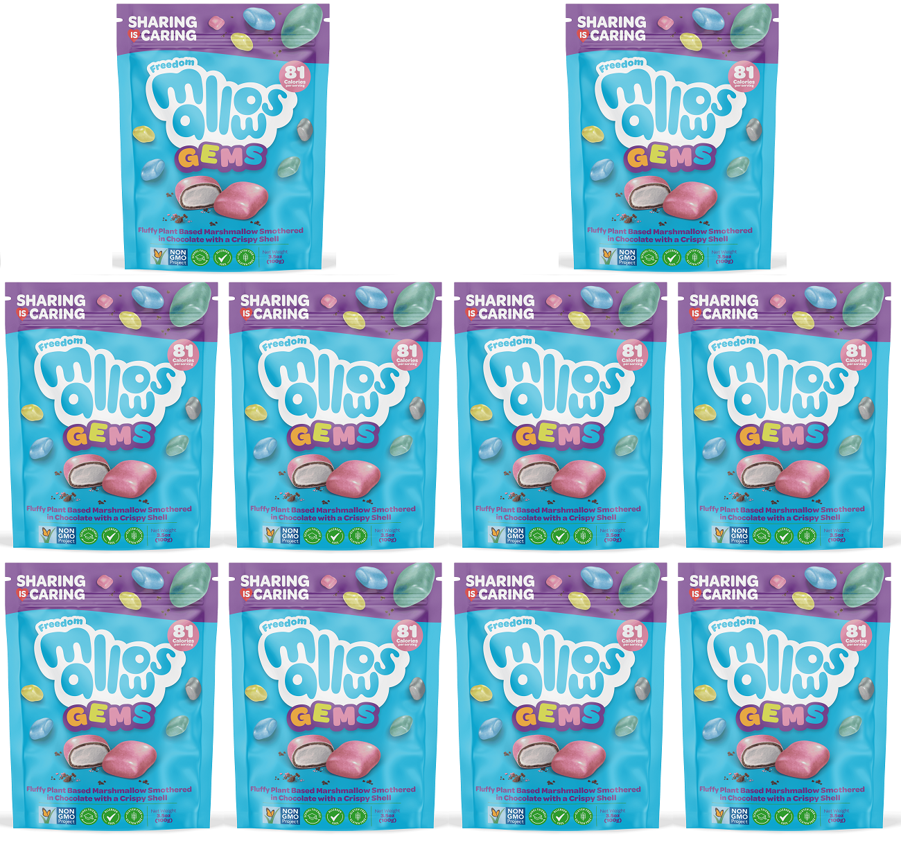 10 x Freedom Mallows Gems - 100g
