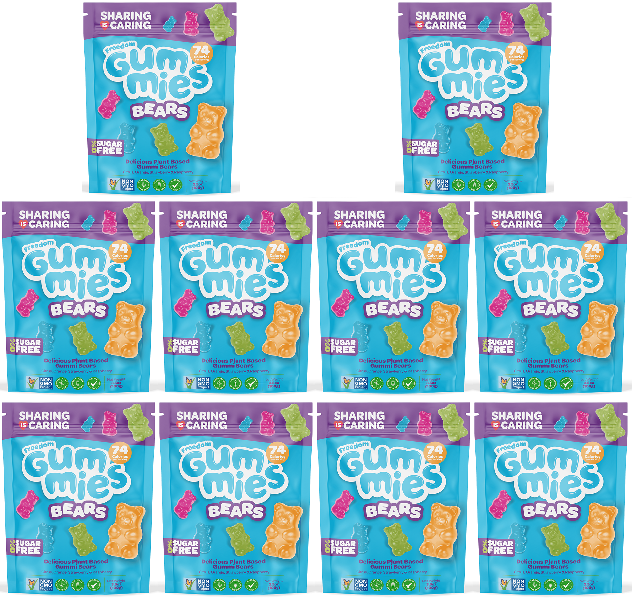 10 x Freedom Gummies Bears - 100g