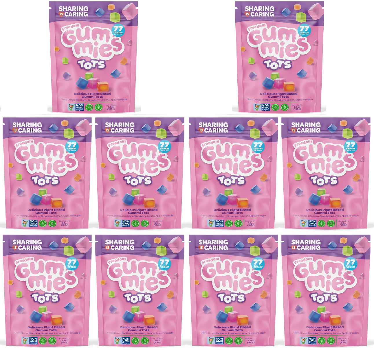 10 x Freedom Gummies Tots - 100g