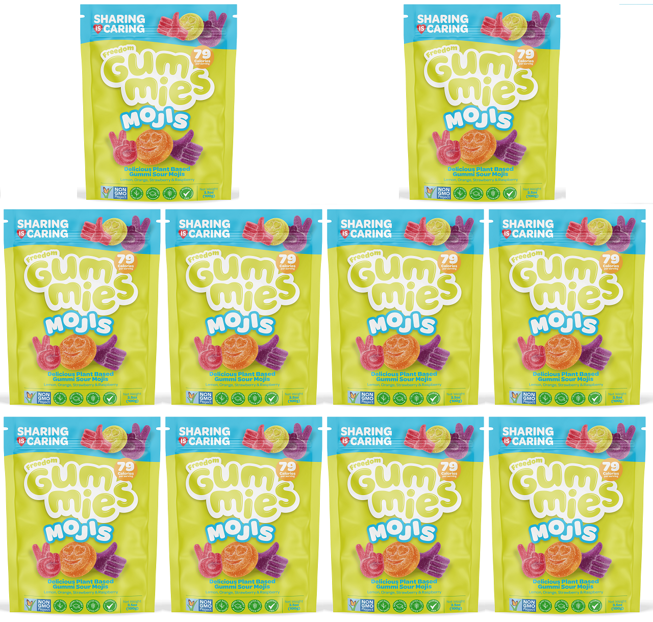 10 x Freedom Gummies Mojis - 100g