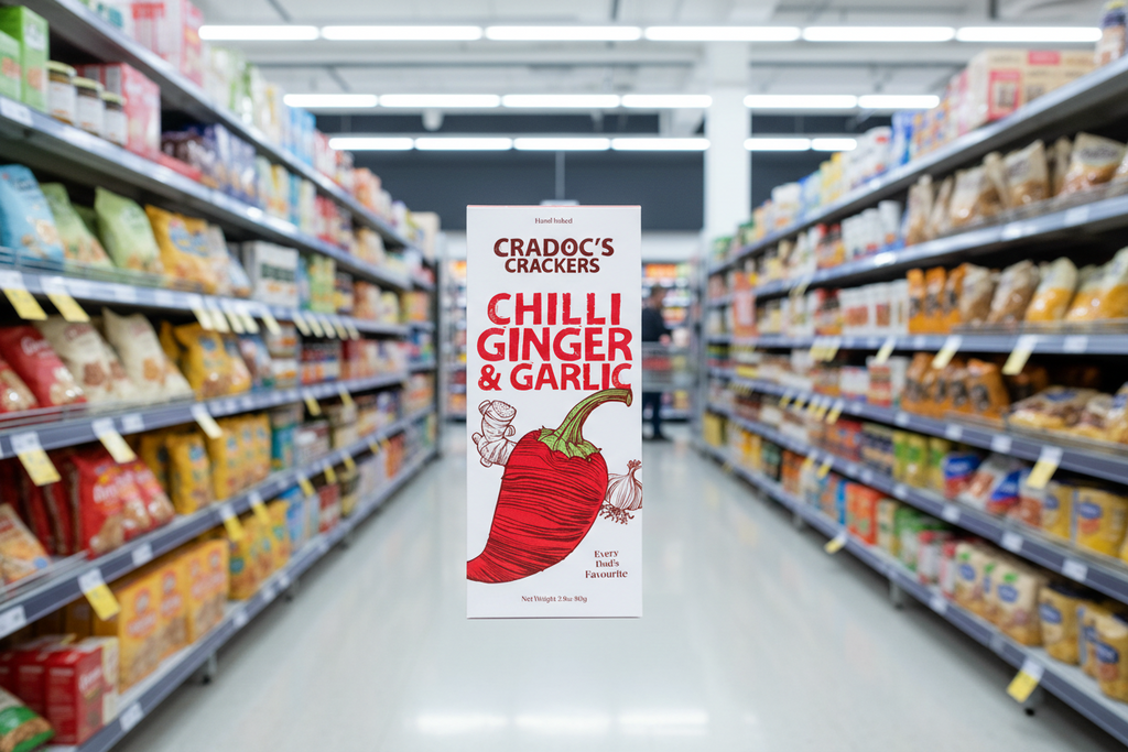 6 x Cradoc's Chilli, Ginger & Garlic Crackers - 80g