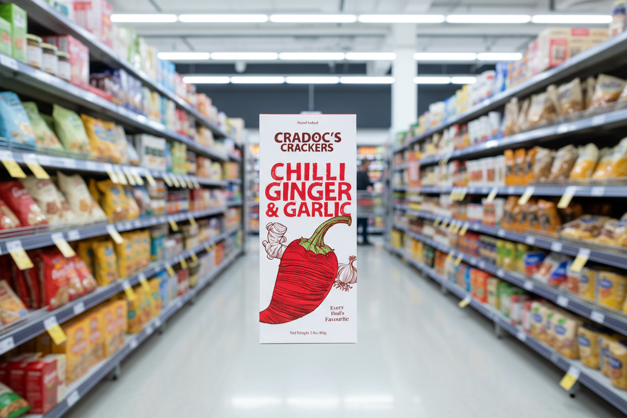 6 x Cradoc's Chilli, Ginger & Garlic Crackers - 80g