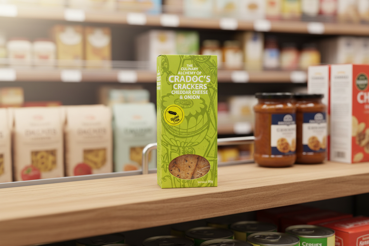 6 x Cradoc's Cheddar & Onion Chutney Crackers - 80g