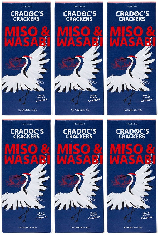 6 x Cradoc's Miso & Wasabi Crackers - 80g