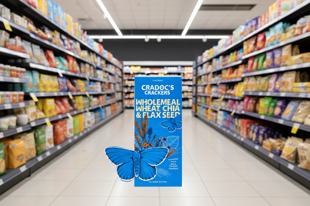 6 x Cradoc's Wholemeal, Flax & Chia Crackers - 80g