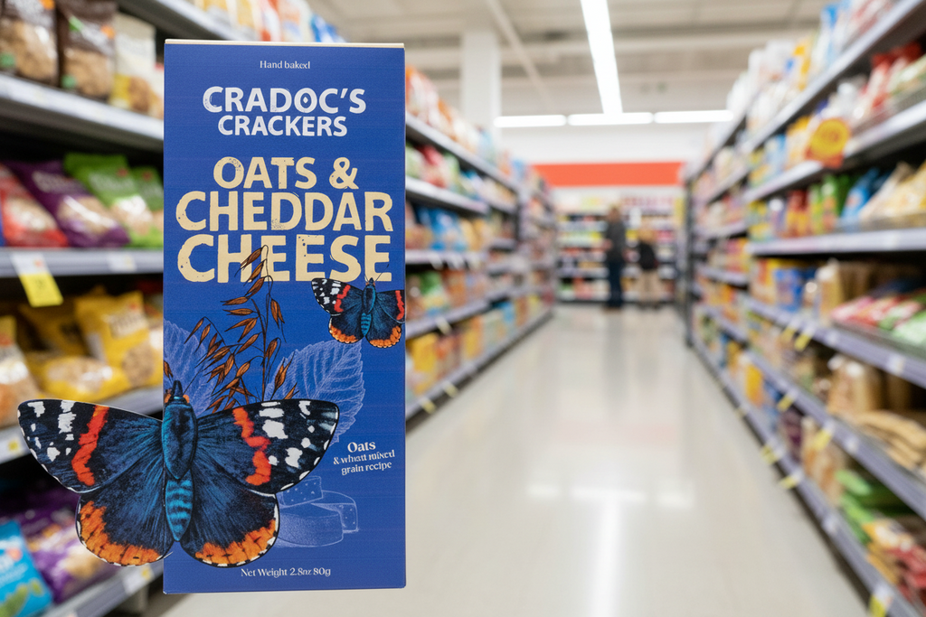 6 x Cradoc's Oat with Cheddar Cheese Crackers - 80g