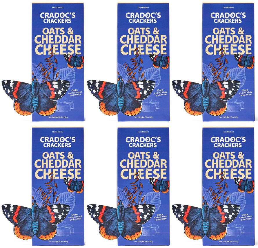 6 x Cradoc's Oat with Cheddar Cheese Crackers - 80g