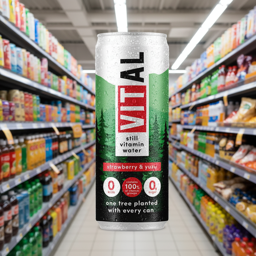 12 x Vital Drinks Strawberry & Yuzu Still Vit Water - 330ml