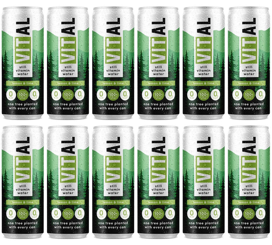 12 x Vital Drinks Lemon & Lime Still Vit Water - 330ml