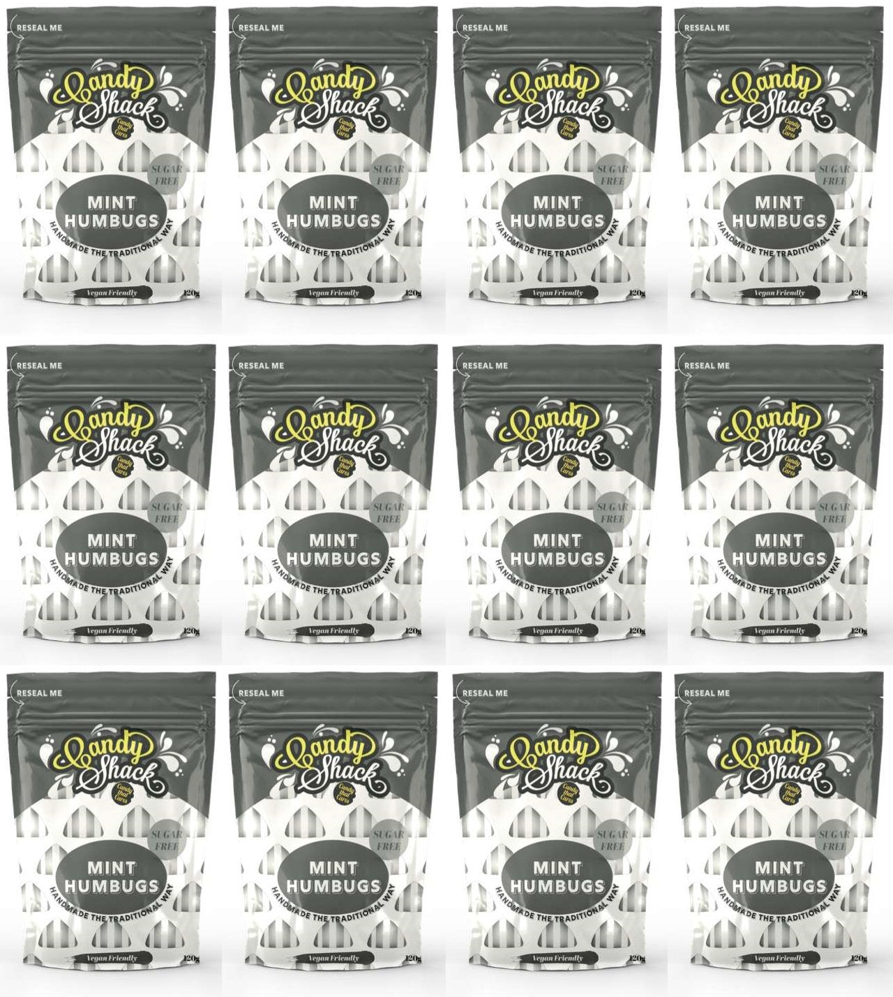 12 x Candyshack Sugar Free Mint Humbugs - 120g