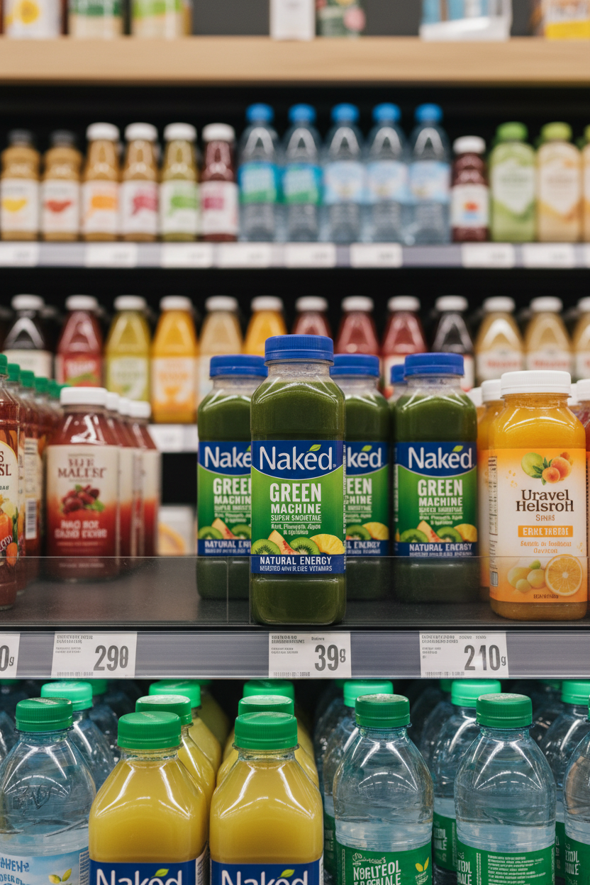 9 x Naked Green Machine Apple & Kiwi Smoothie 300Ml