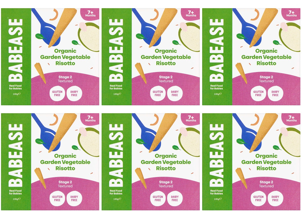 6 x Babease Org Garden Vegetable Risotto Pot - 130g