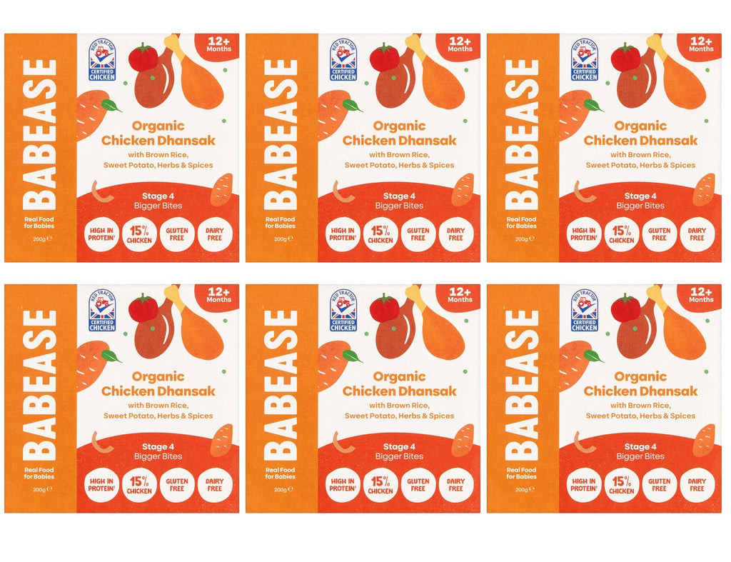 6 x Babease Org Chicken Dhansak Brown Rice Pot - 200g