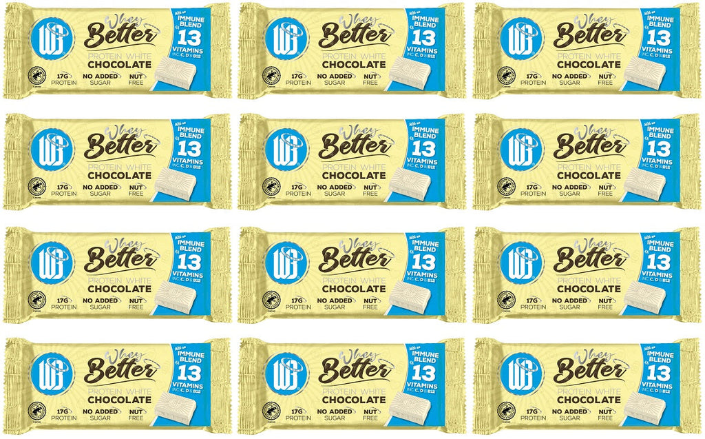 12 x Whey Better Protein White Choc Immune Blend - 75g