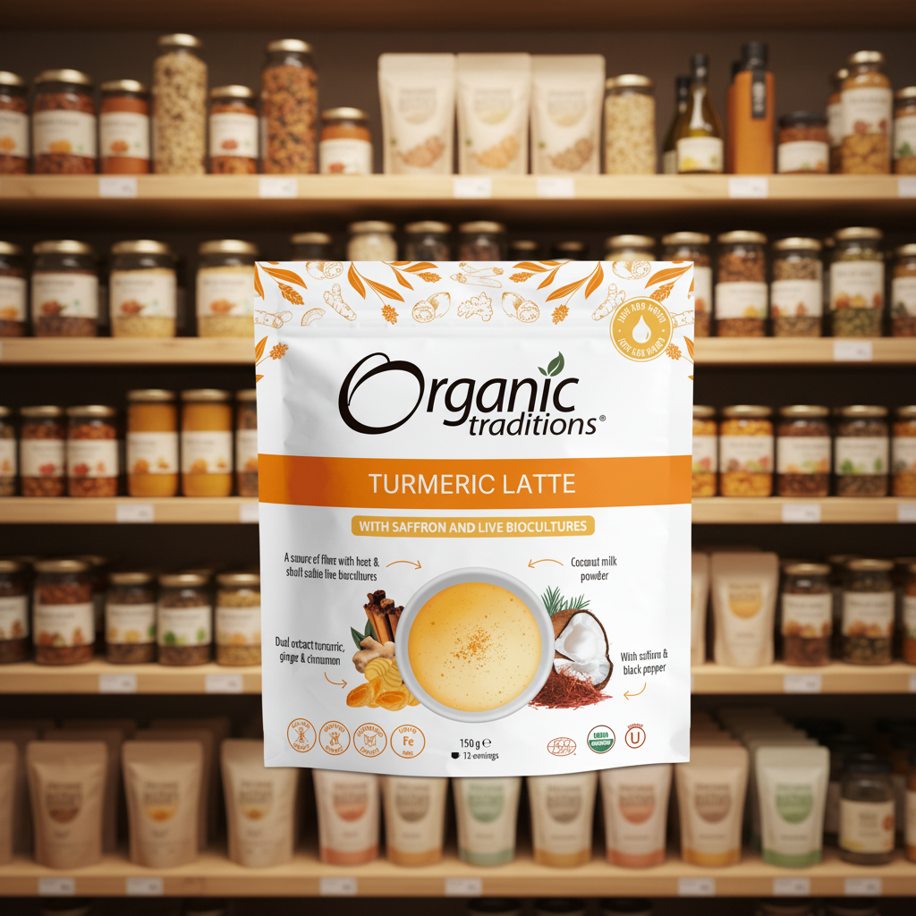 Organic Traditions Org Turmeric Latte with Saffron - 150g