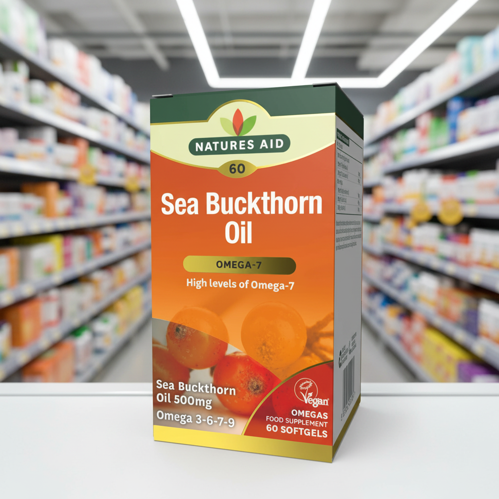Natures Aid Sea Buckthorn Oil 500mg - 60pc