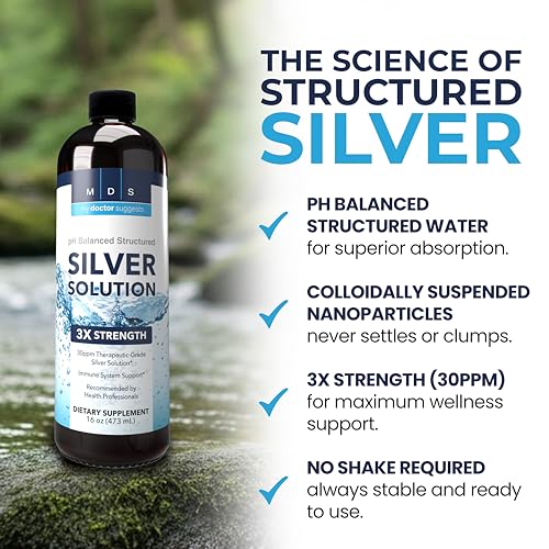 My Doctor Suggests Alkaline Structured Silver Liquid 30ppm – Immune & Gut Support (16 oz)