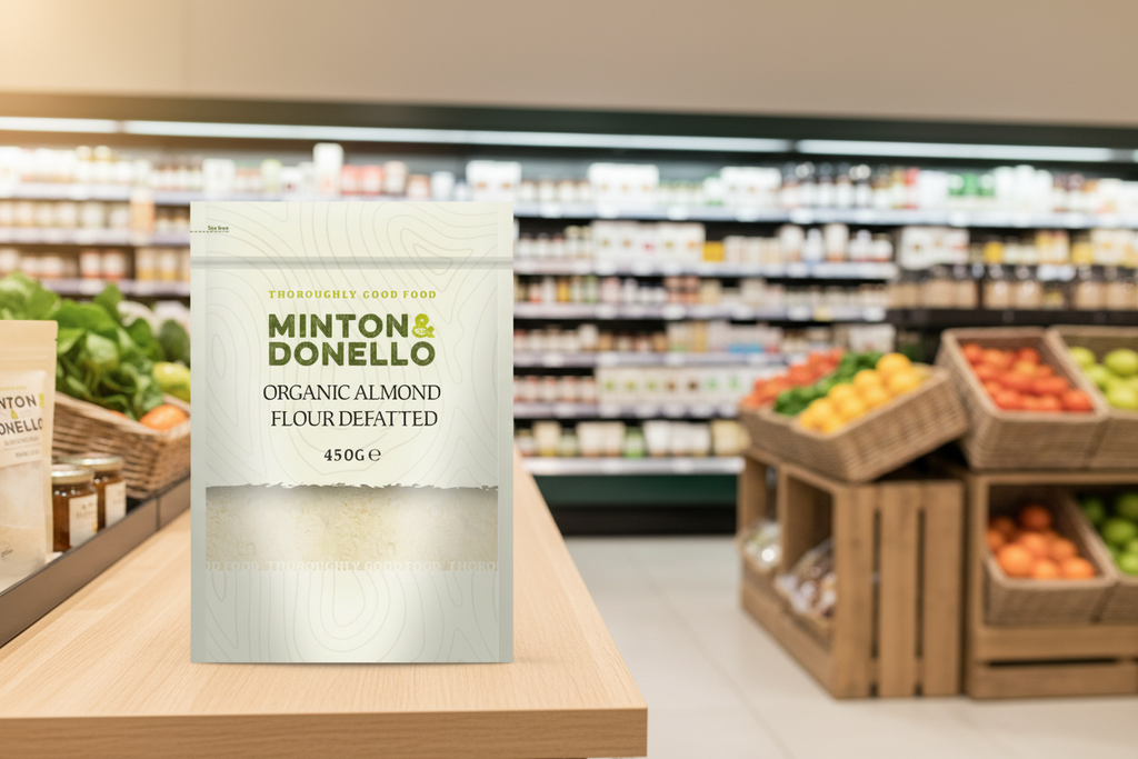 6 x Minton & Donello Org Almond Flour Defatted - 450g
