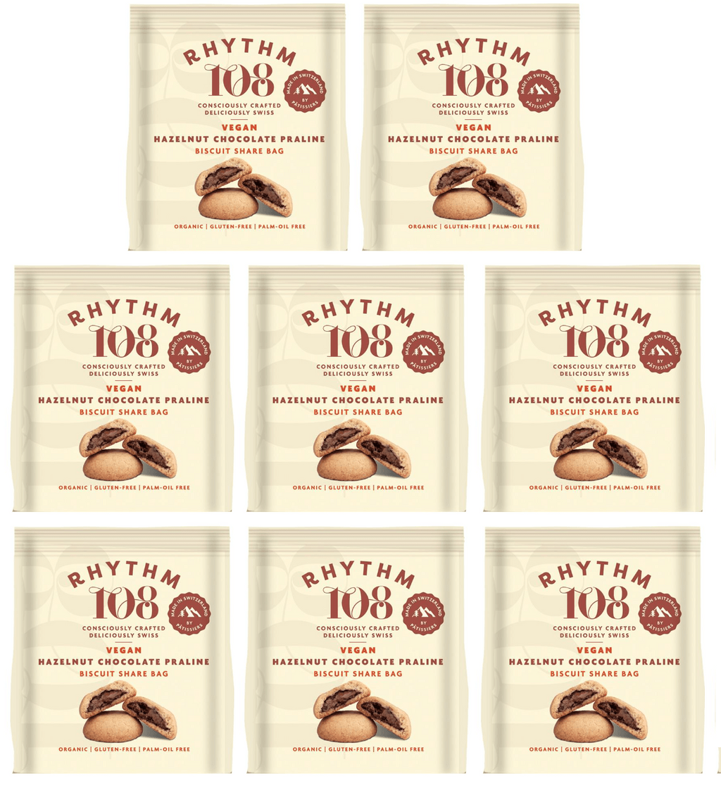 8 x Rhythm 108 Hazelnut Choc Praline Filled Share Bag - 135g