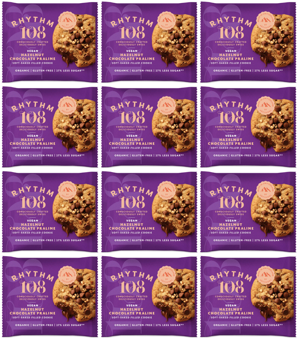 12 x Rhythm 108 Hazelnut Choc Praline Cookie - 50g