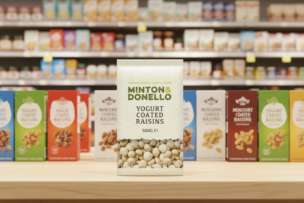 6 x Minton & Donello Yoghurt Coated Raisins - 500g